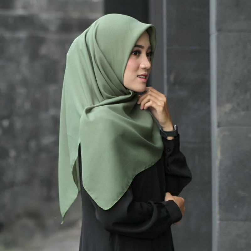 [COD] jilbab segi empat paris premium anti letoy / hijab kekinian tersedia warna hijau sage green / 