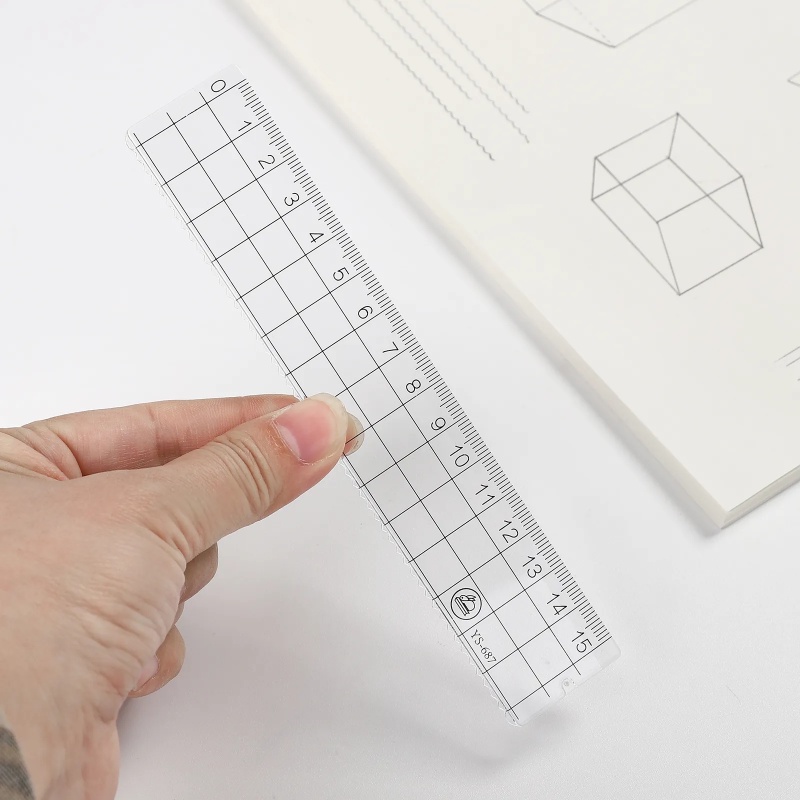 Penggaris Ukur Gambar Siswa15 /18/20cm Penggaris Angin Transparan Dan Minimalis Matematika Mengajar Perlengkapan Alat Tulis Kantor