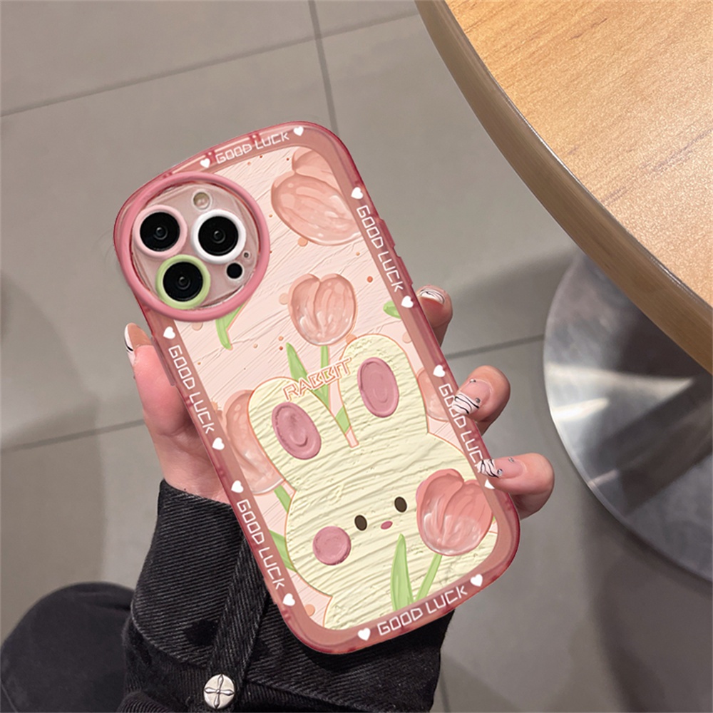Colorful Tulip Case Redmi Note11 Pro Redmi 10C 10A 9C 9T 9A Note10 5G Note 10S Note9 9S Pro Note8 Pro Note7 Poco M5S M3 X3 Pro NFC Casing Pola Lukisan Minyak Kelinci Indah