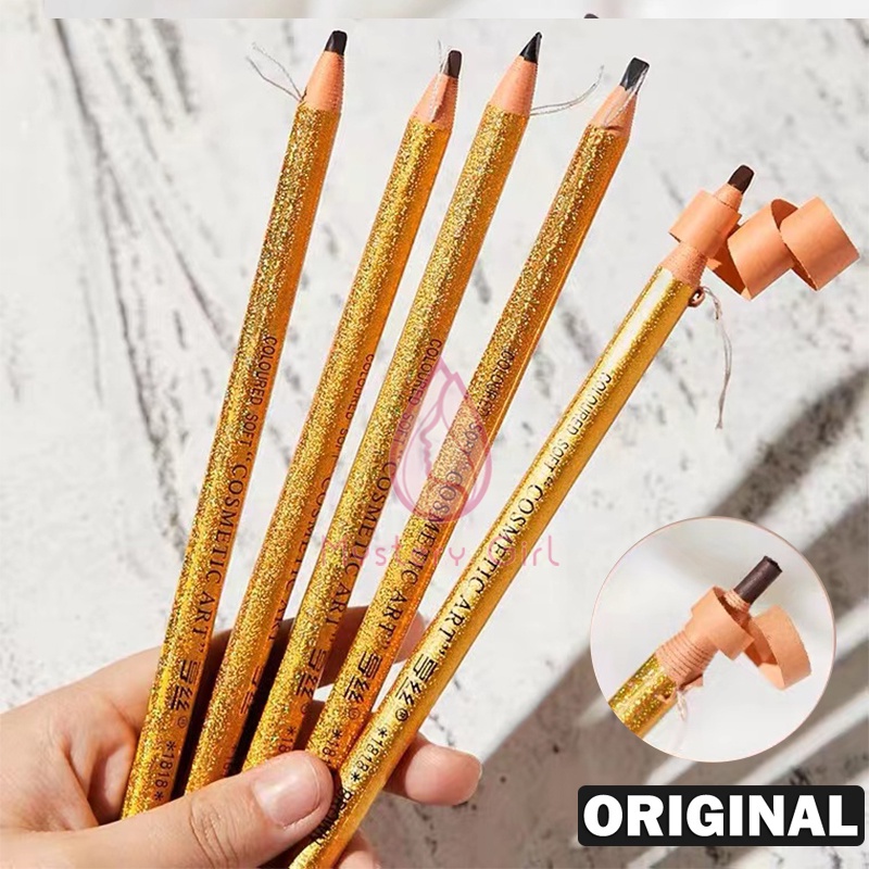 Mysterygirl - [LUSINAN] Pensil Alis Benang / Hengsi Eyebrow Pencil Golden Waterproof  Upgrade Lasting