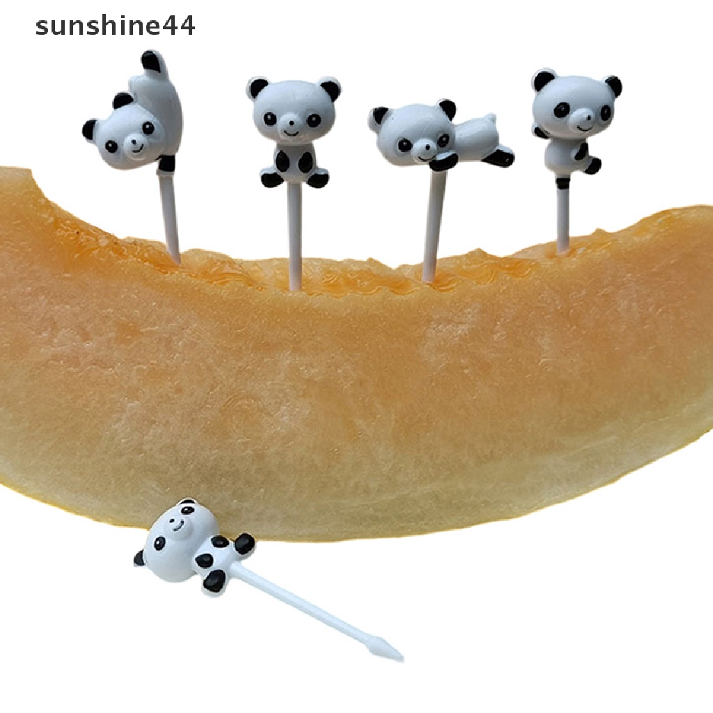 Sunshine 8pcs/set Lucu Kartun Panda Garpu Buah Anak Snack Dessert Picks Tookpick ID