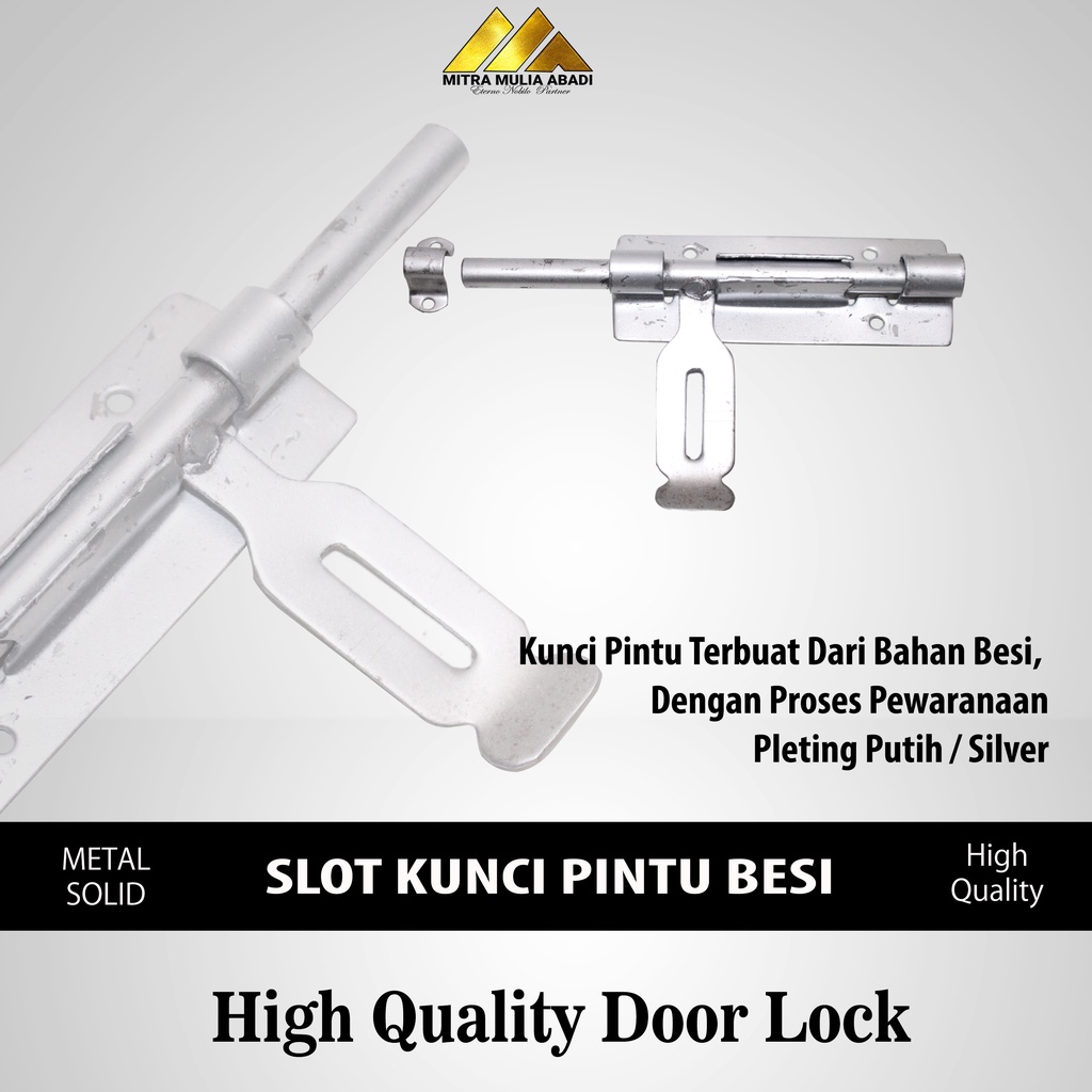 KUNCI SLOT PINTU BESI WARNA SILVER