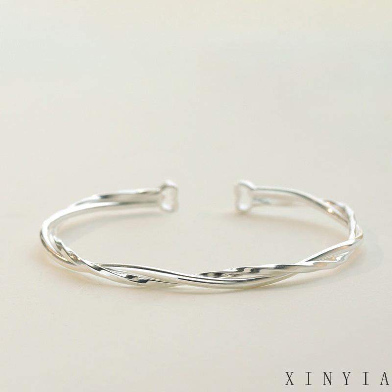 [xinyia.id11] Mobius Gelang Wanita Sterling Silver Desain Musim Panas Bermutu Tinggi Double-layer Love Bracelet