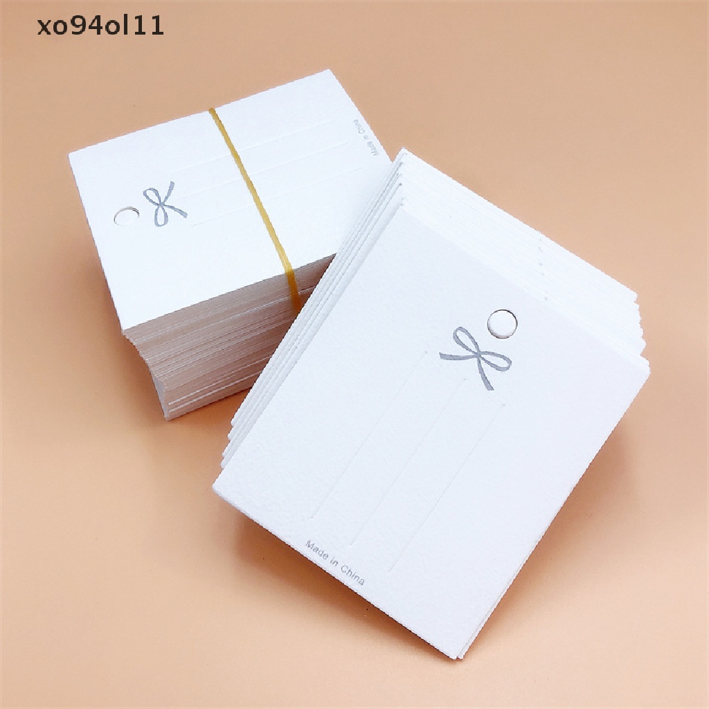 Xo 50PCS Putih Hairpin Card Trinket Bow Kartu Pajangan Kardus Packing Paper OL