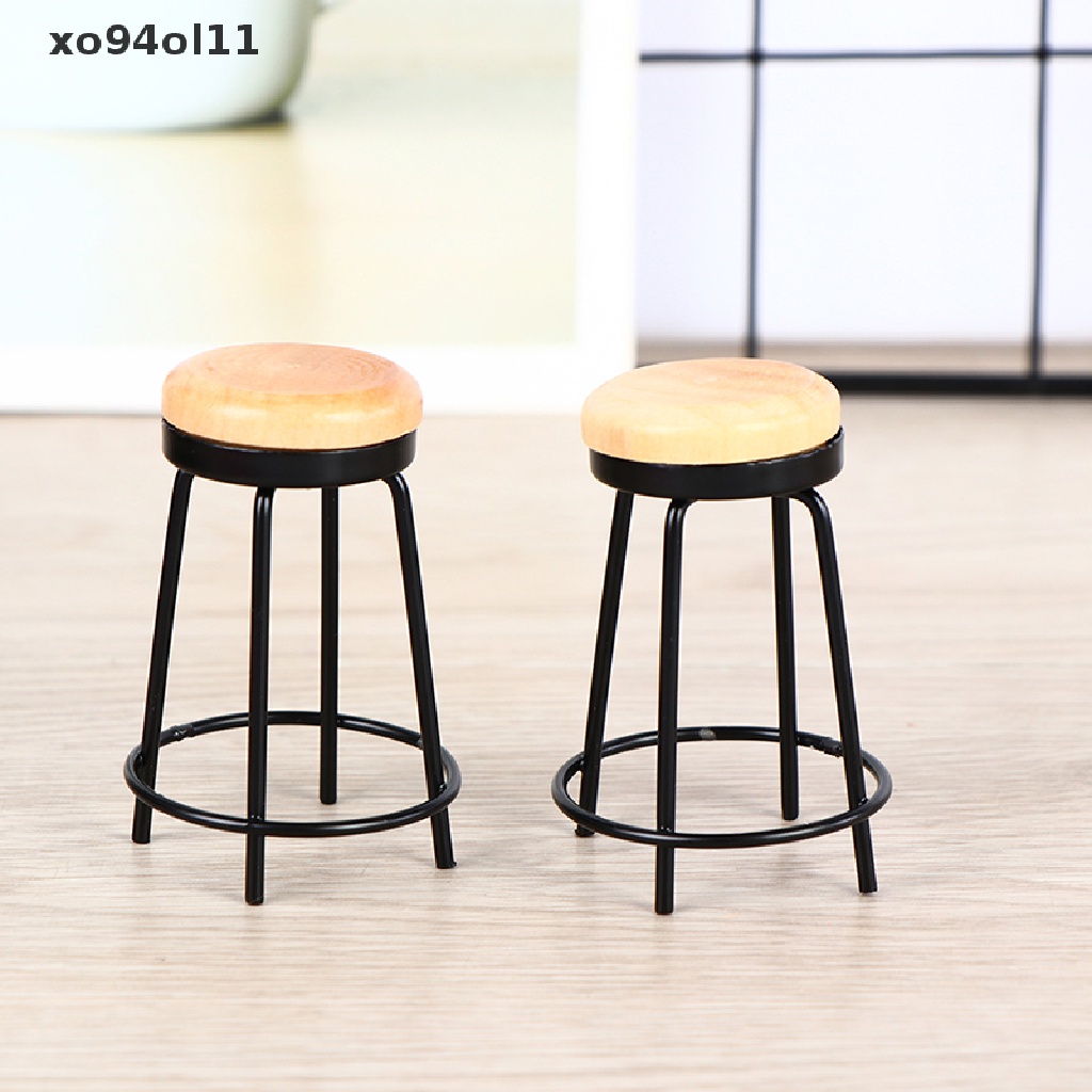 Xo 3Pcs/set Rumah Boneka Miniatur Bar Counter Stool Mainan Furniture Dapur Mini OL