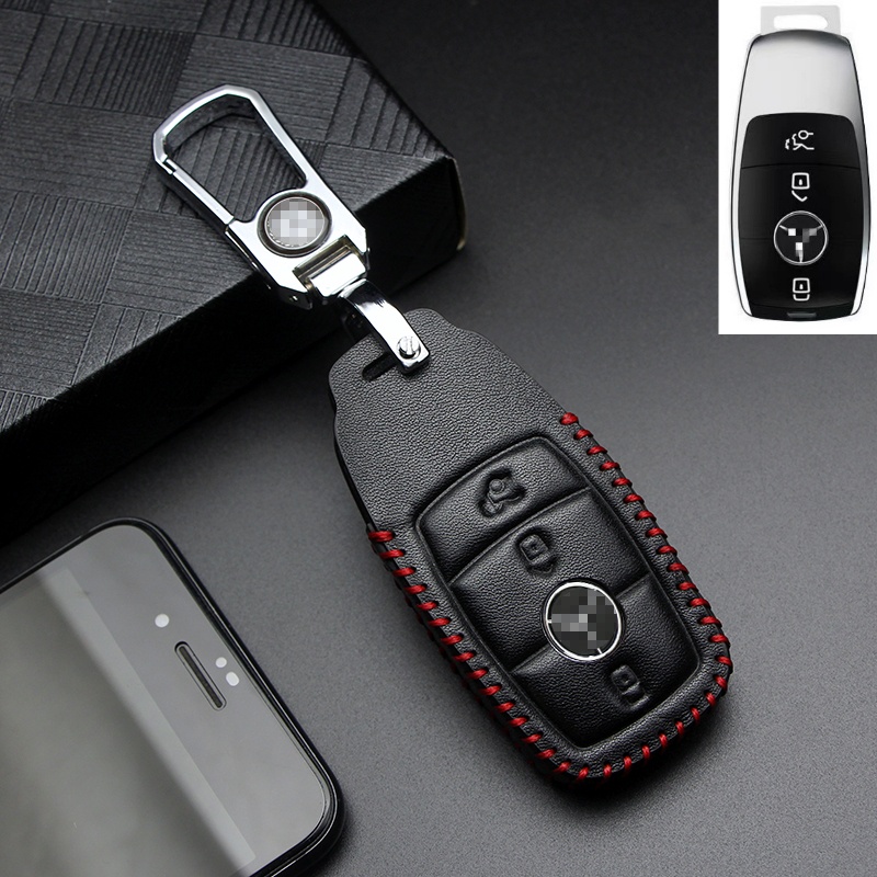 Kulit Remote Fob Kunci Mobil Case Cover Holder Tas Untuk Mercedes Benz CLA180 CLS350 GLB GLA GLE GLC GLK GLS ML250 R320 S400