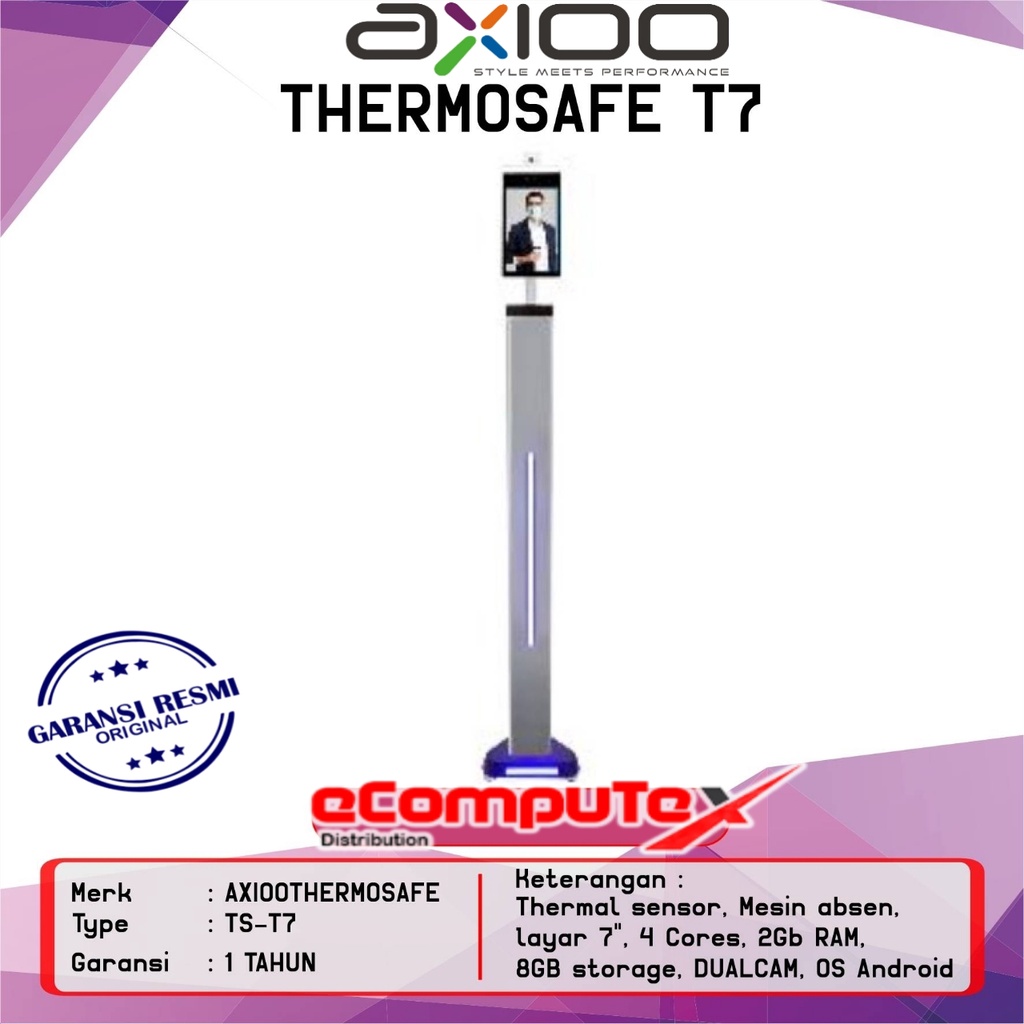 AXIOO THERMOSAFE T7 NEW MODEL FACE RECOGNITION / MESIN ABSEN - GARANSI RESMI