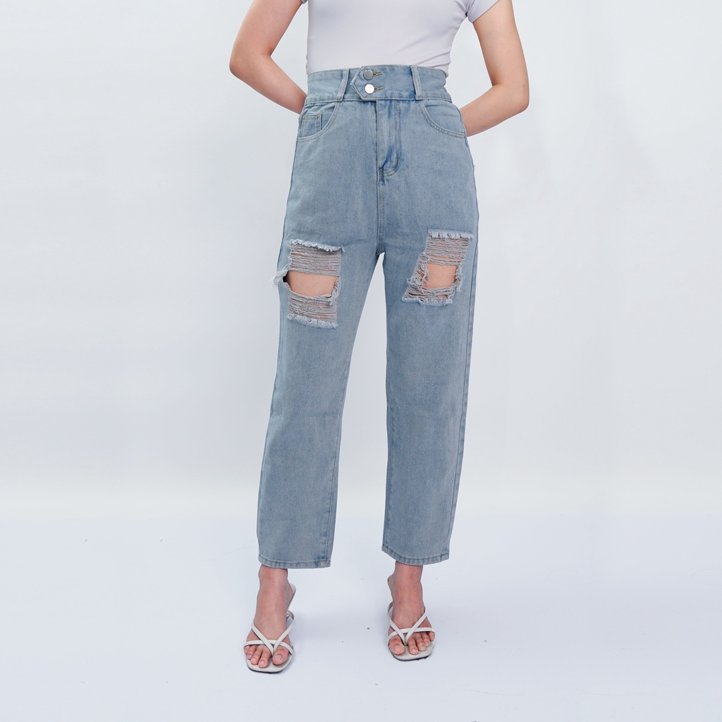 VIERLIN - Jeans 7578 - HW RIPPED JEANS BOYFRIEND