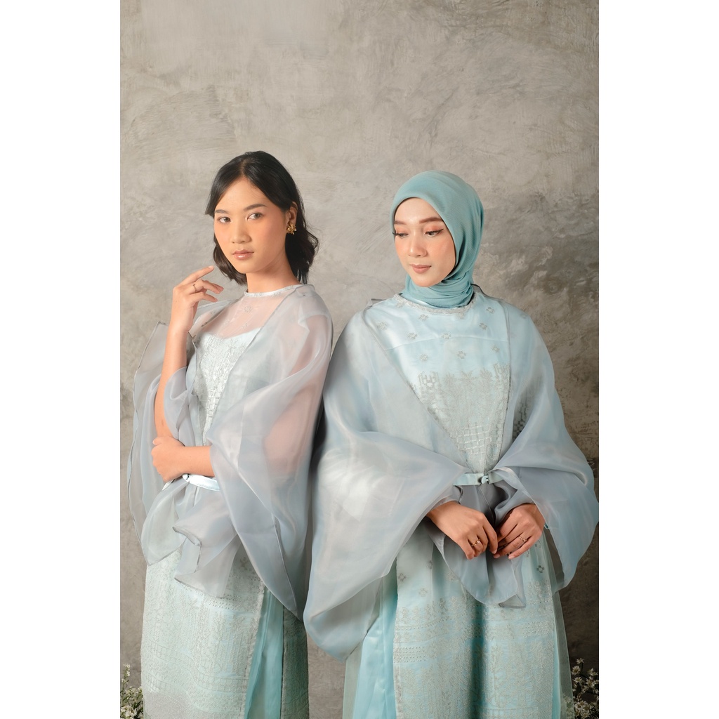 chandani.id • KEMARA Light Sage | Gamis Sage Green | Dress Sage Green | Outer Lebaran Etnik | Gamis Kondangan Wisuda Lamaran Bridesmaid Engagement