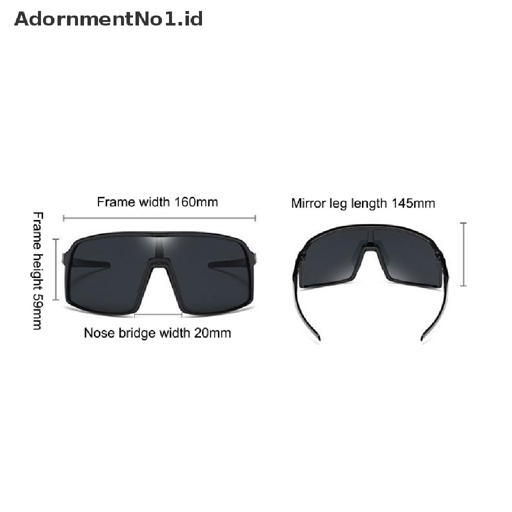 [AdornmentNo1] Kacamata Hitam Olahraga Trendy Fashion Bersepeda Berkendara Luar Ruangan Ukuran Besar Frame Kacamata [ID]