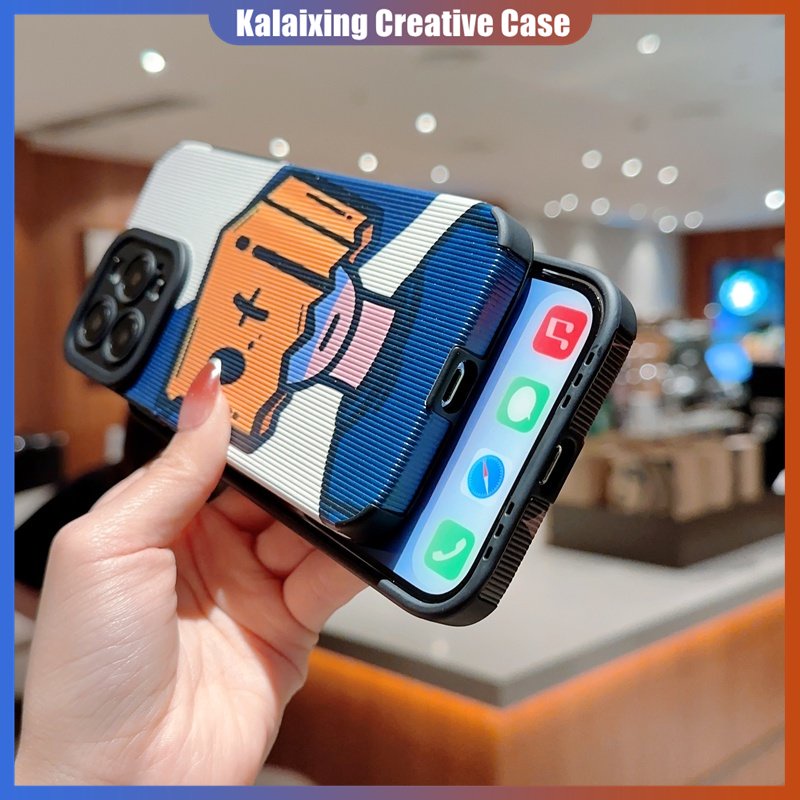 IPHONE Casing Ponsel Bahan Kulit Motif Kartun Bertopeng Anak Laki-Laki Dengan Perlindungan Lensa Untuk Iphone14 Pro Max13 12 11 X Xs XR Xs Max7Per8 Plus