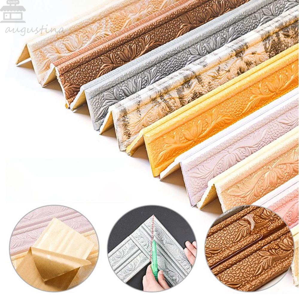 Agustina Stiker Dinding 3D Lebar Digunakan Anti-Tabrakan Timbul Perekat Diri Dekorasi Rumah Kreatif Sudut Wallpaper