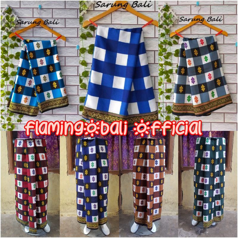 GW sarung adat bali jumbo sarung bali kotak motif catur