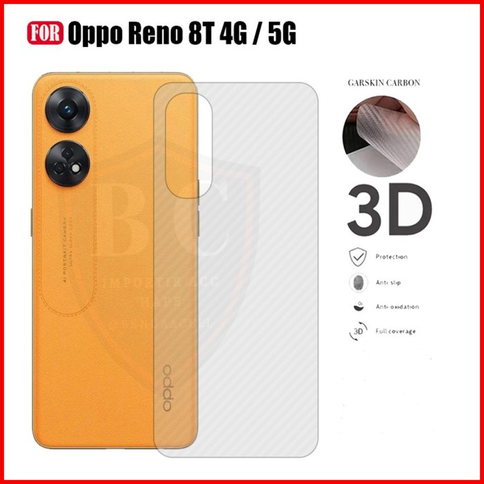 SKIN CARBON OPPO RENO 8T 4G - ANTI GORES BELAKANG OPPO RENO 8T 5G