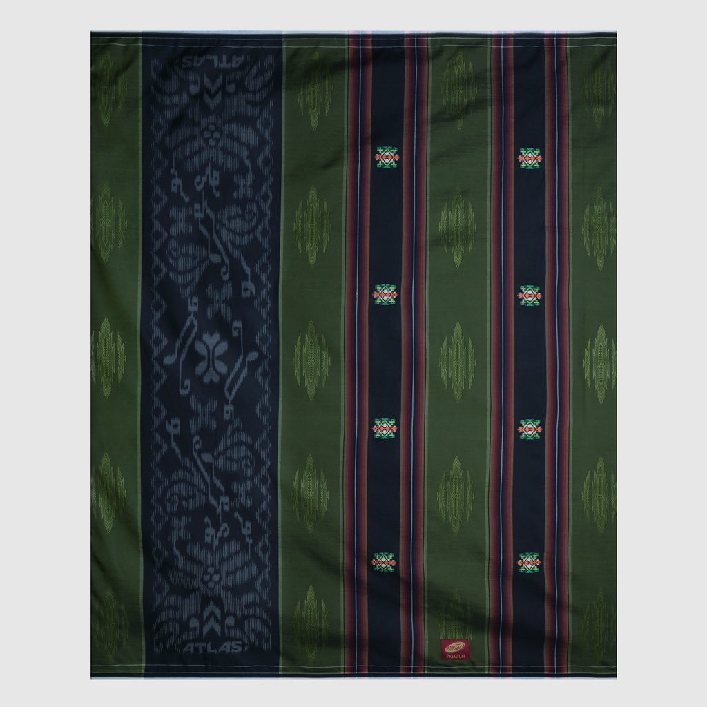 Sarung ATLAS Premium 770 Songket Hitam Hijau