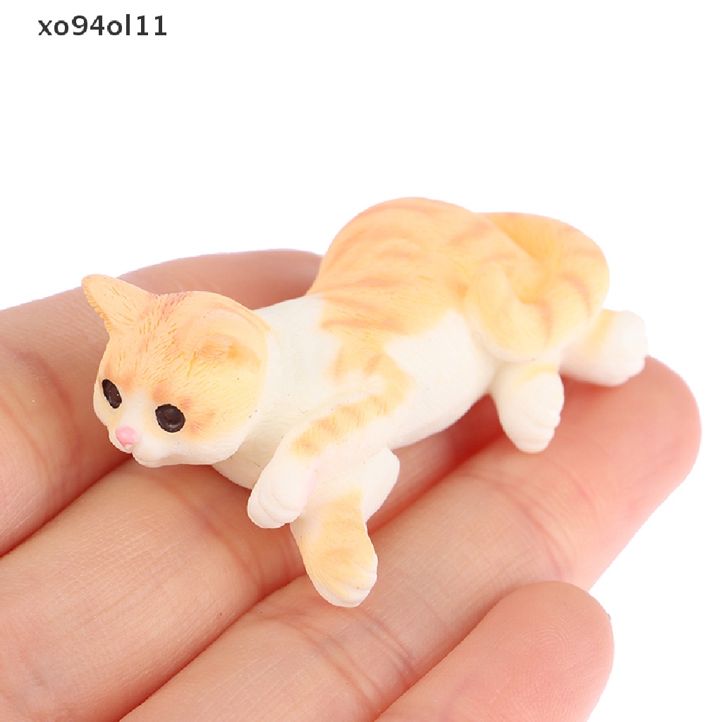 Xo Ornamen Kucing Rumah Boneka Lucu Mini Resin Cats Ornaments Rumah Boneka Dekorasi Rumah OL