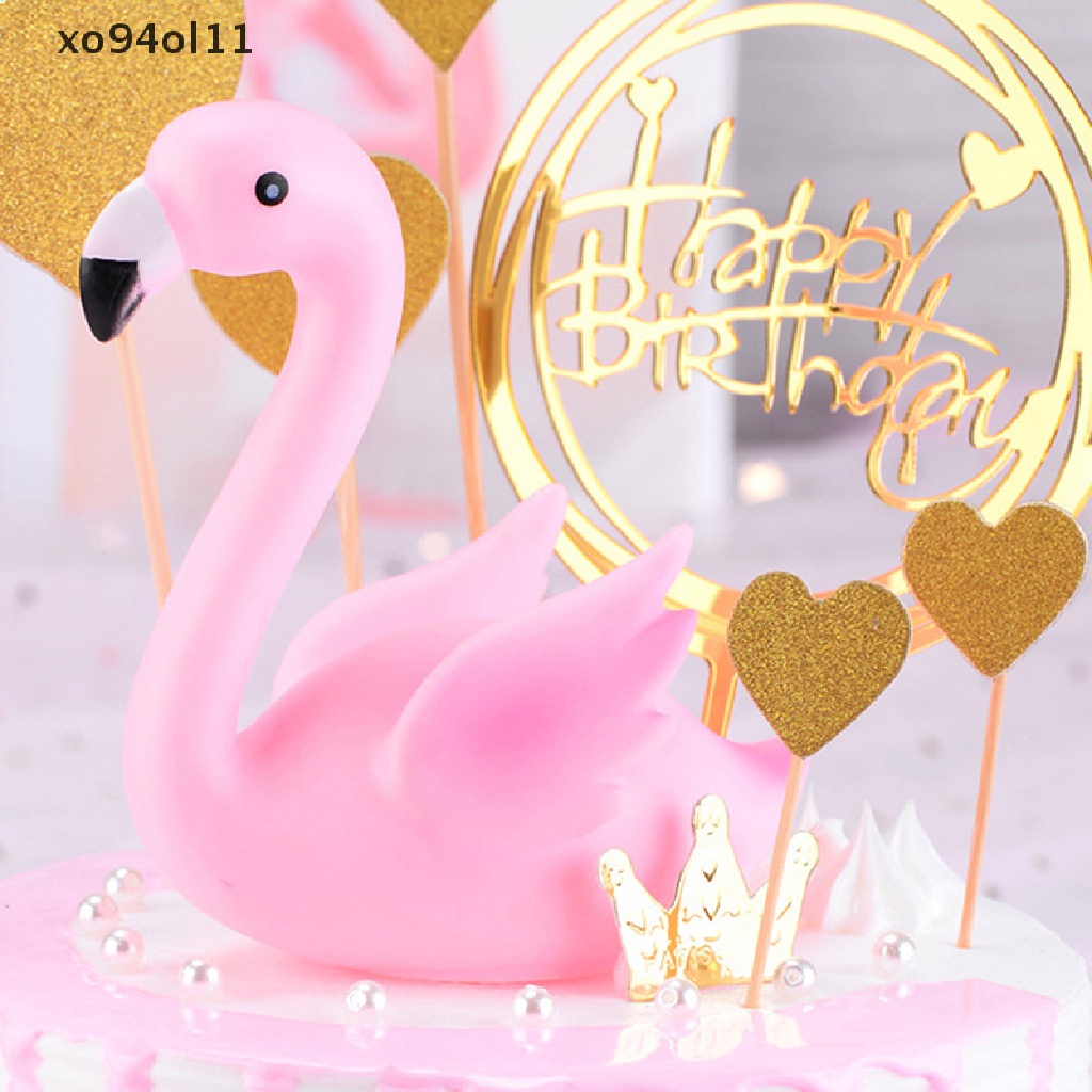Xo Pink Flamingo Hiasan Kue Dessert Cupcake Decor Dekorasi Pesta Ulang Tahun Pernikahan OL