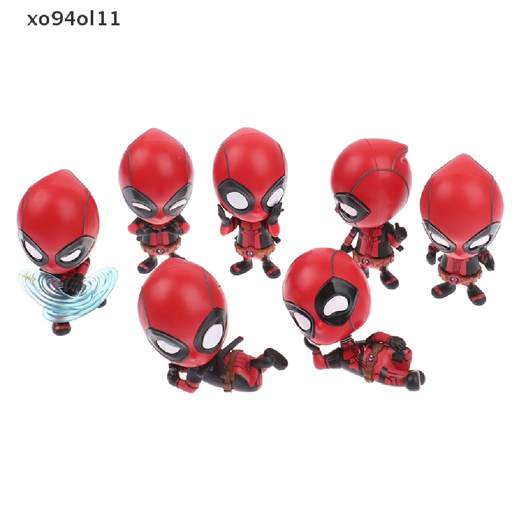 HOT TOYS Xo Marvel Anime Hot Mainan Cosbaby Deadpool Mini PVC Mini Action Figure Qversion Model Koleksisuper Hero Mainan Bobble Kepala Boneka Mobil Dekorasi Aksesoris OL