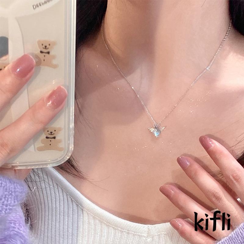 [KD] Angel Crown Kalung Wanita Ringan Mewah Shiny Fashion Canggih Elegan Simple Design Necklace