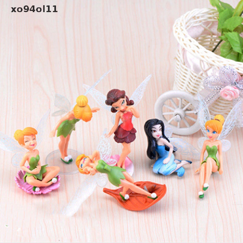 Xo 6Pcs Bunga Peri Pixie Sayap Terbang Keluarga Miniatur Hiasan Taman Dekorasi Rumah OL