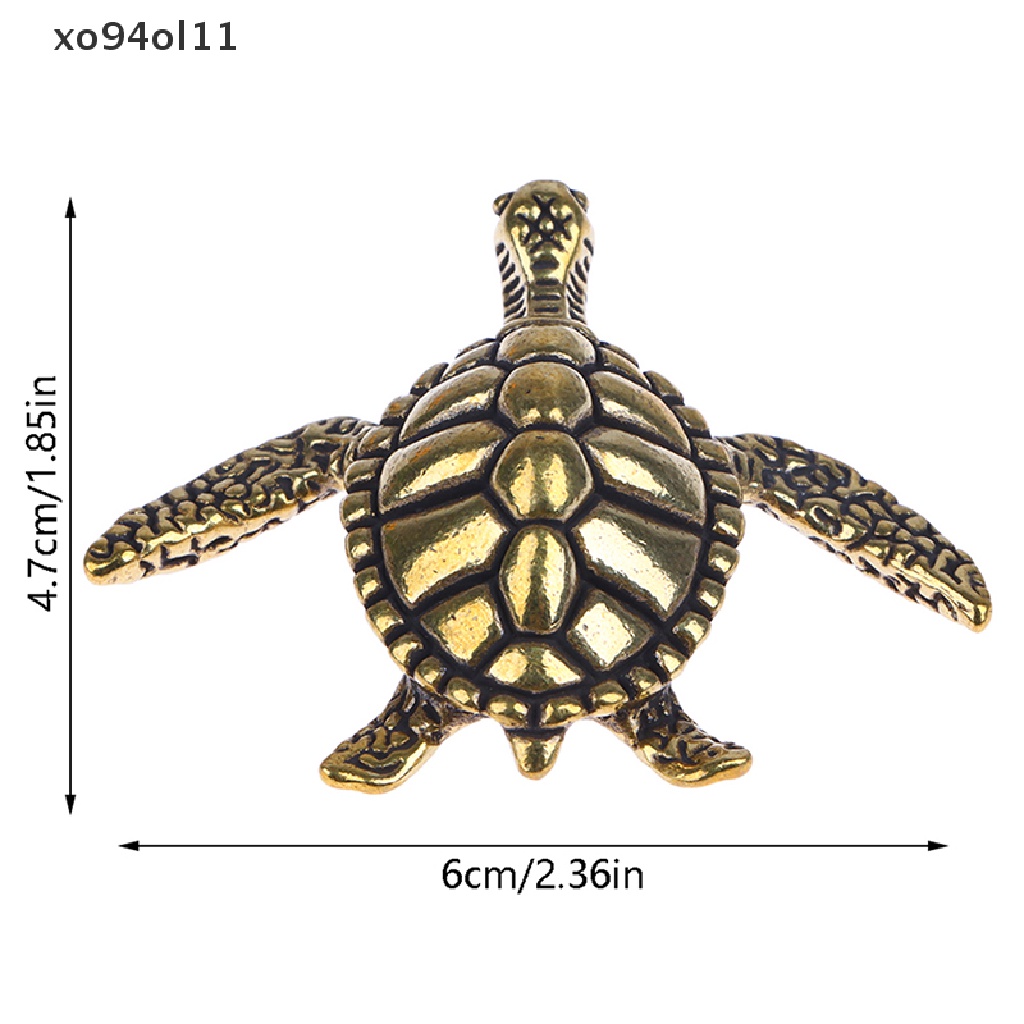 Xo Kuningan Sea Turtle Dekorasi Rumah Tembaga Solid Antik Miniatur Patung Kerajinan OL