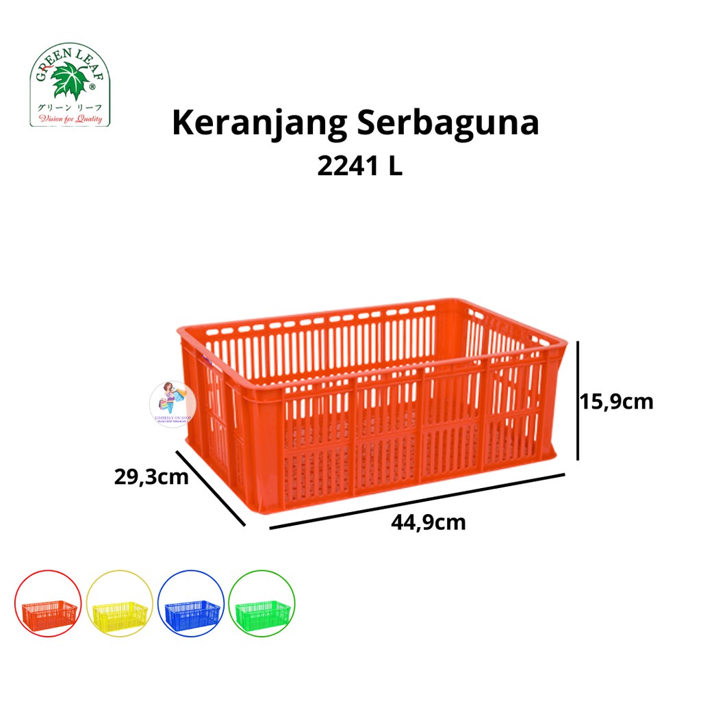 Keranjang Industri Container Box Serbaguna 2241 L Green Leaf