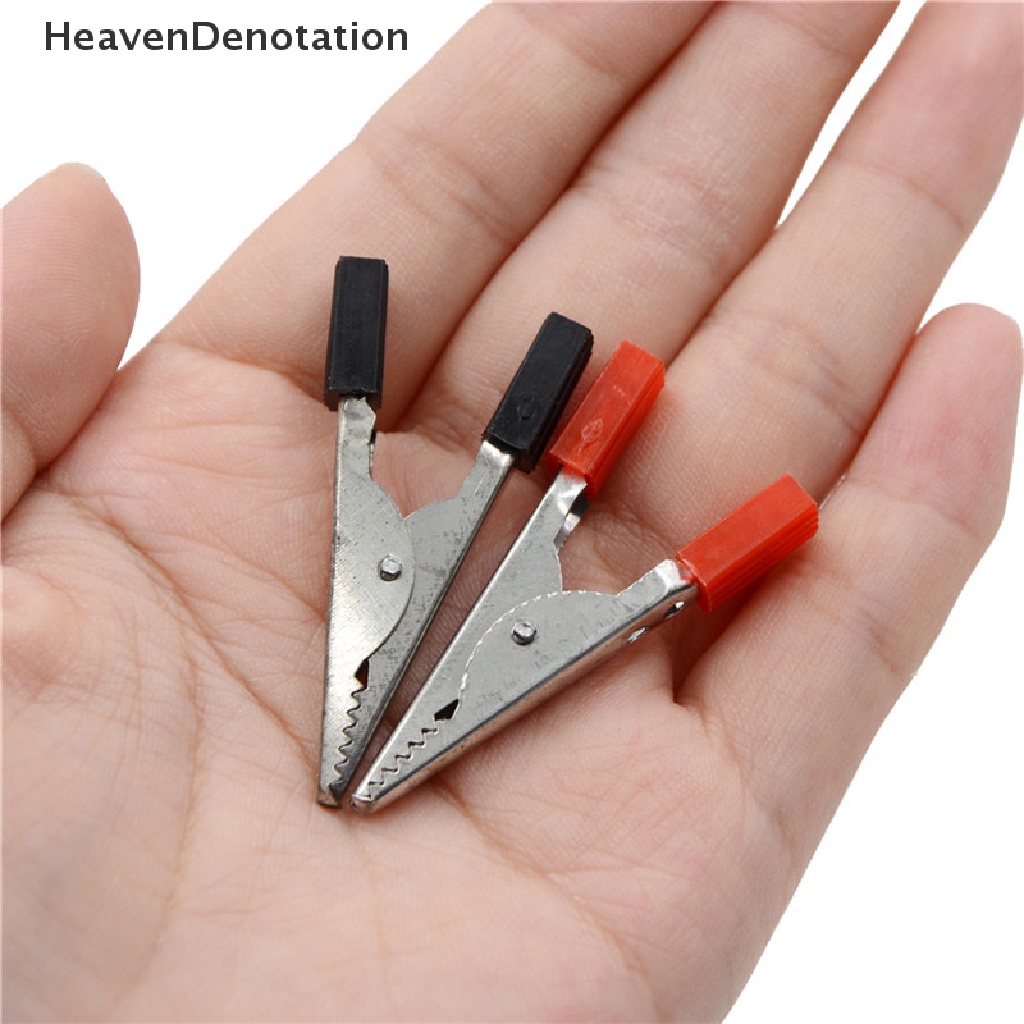 [HeavenDenotation] 10pcs Klip Buaya Uji Kendaraan Klip Timah Probe 48mm Merah+Hitam HDV