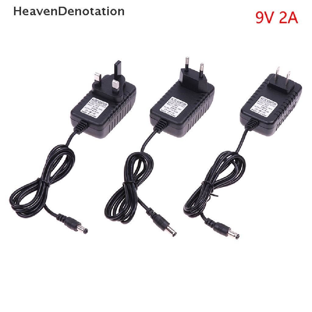 [HeavenDenotation] Ac/dc 9V 2A Switching Power Supply Adapter Polarity Terbalik Negatif Luar Plug EU US UK 5.5mm x 2.1mm-2.5mm HDV