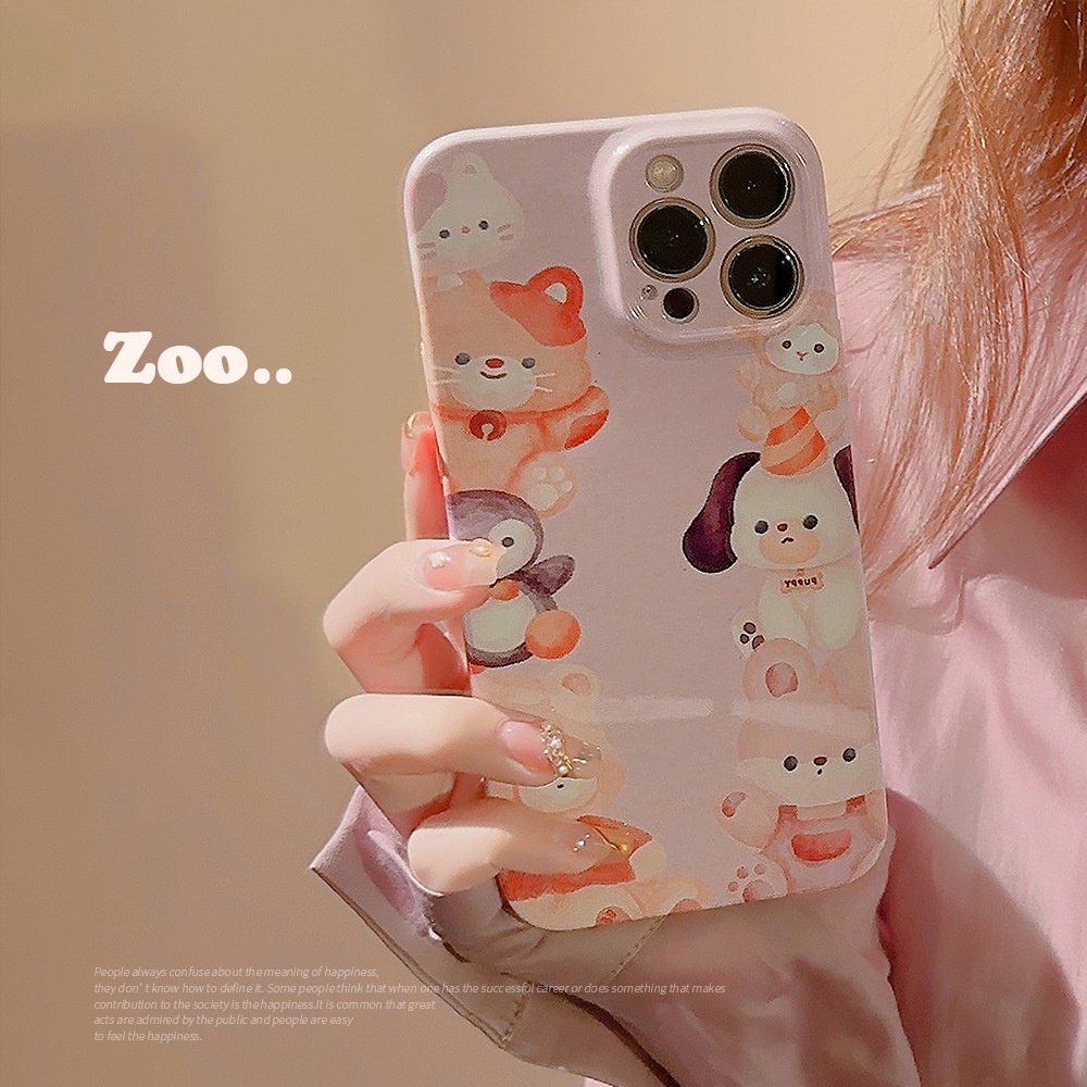 Ins Lucu Ungu Hello Boneka Kartun Kerang Keras Fotografi Film Case Untuk Iphone SE 2020 7 /8 Plus 14x XR XM 11 12 13 PRO MAX Casing Cover Pelindung AT0193