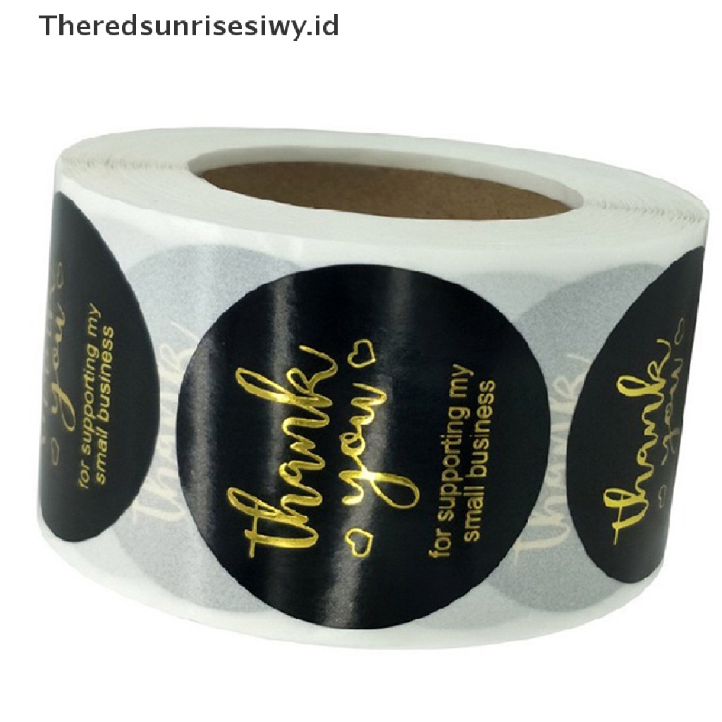 # Kado Mom &amp; PAPA DIY # 500pcs/roll Bronzing Paper Seal Label Thank You Stiker Hadiah Custom Bake Decor~