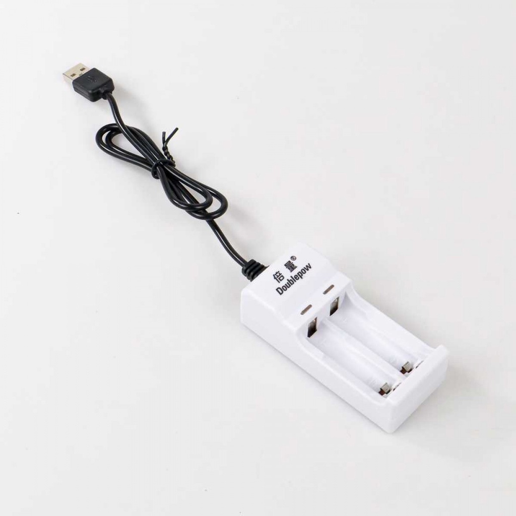 Charger Baterai 2 Slots Tipe AA AAA Ada Lampu Indikator Kabel 50CM