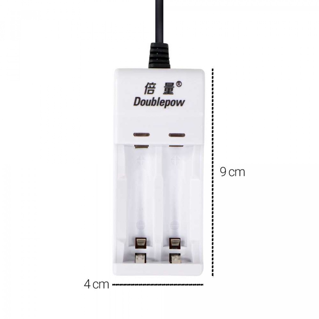 Charger Baterai 2 Slots Tipe AA AAA Ada Lampu Indikator Kabel 50CM