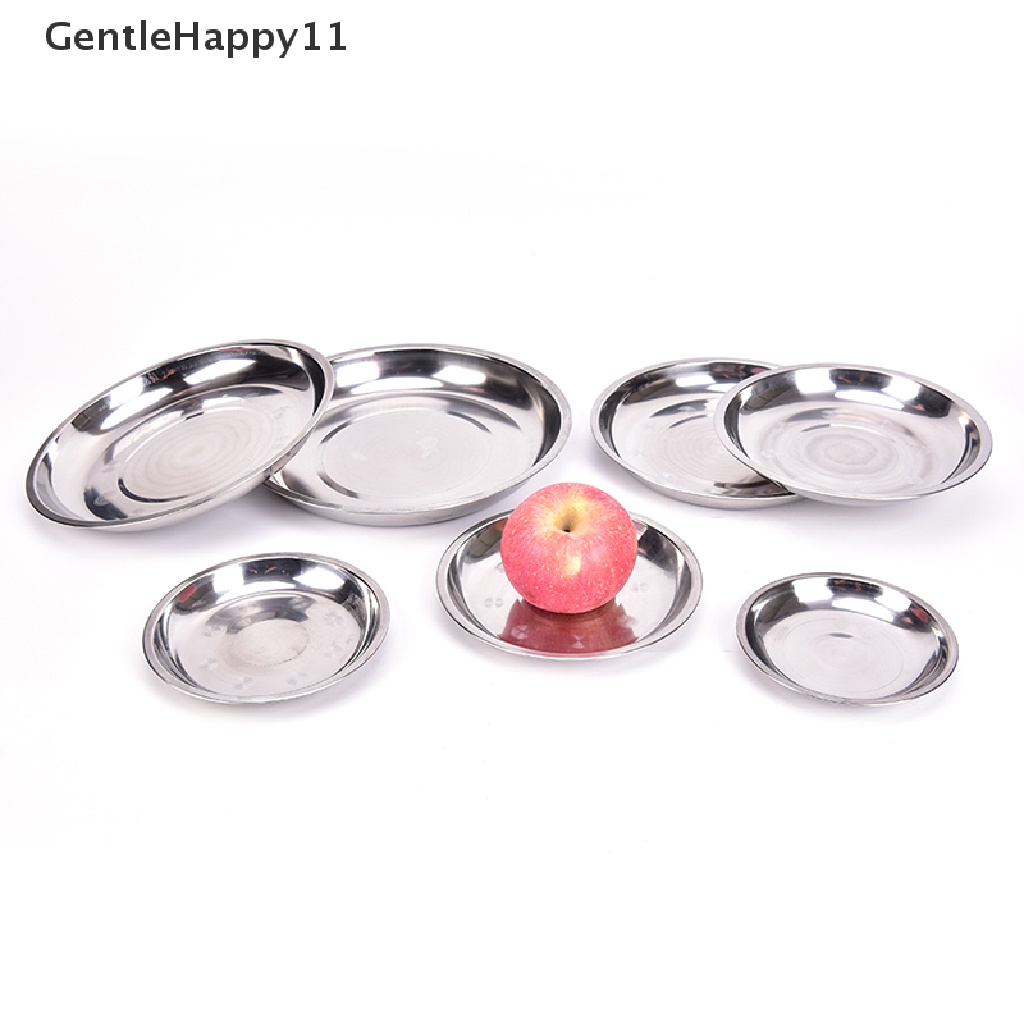 Gentlehappy Camping Round 14-26cm Dia Stainless Steel Peralatan Makan Piring Makan Wadah Makanan id