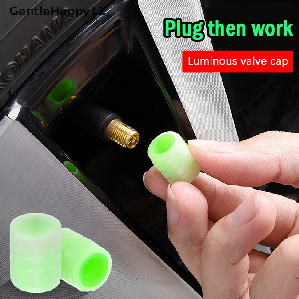 Gentlehappy 4Pcs Universal Luminous Valve Caps Tutup Katup Ban Untuk Mobil Motor Sepeda id