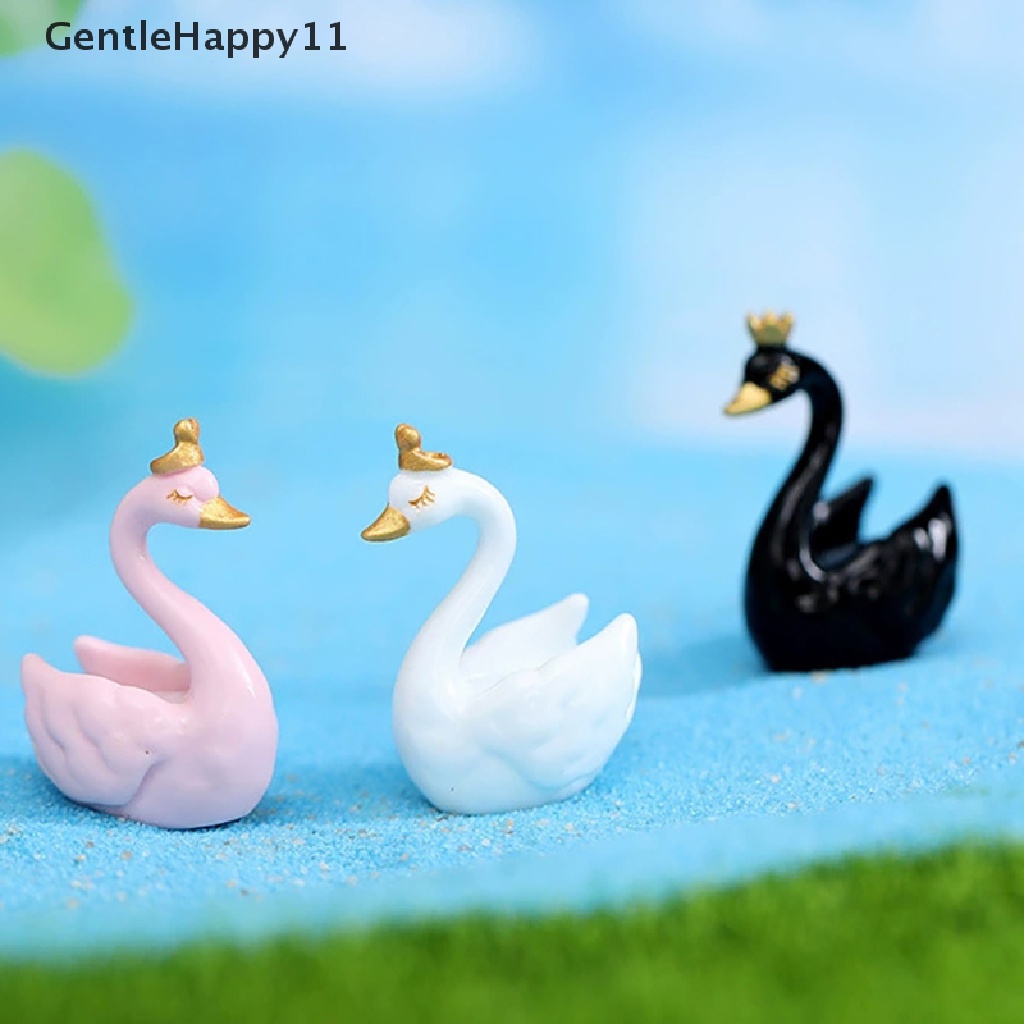 Gentlehappy 1PC Patung Ornamen Pemandangan Mikro Model Swan Untuk Dekorasi Rumah Taman Mobil id