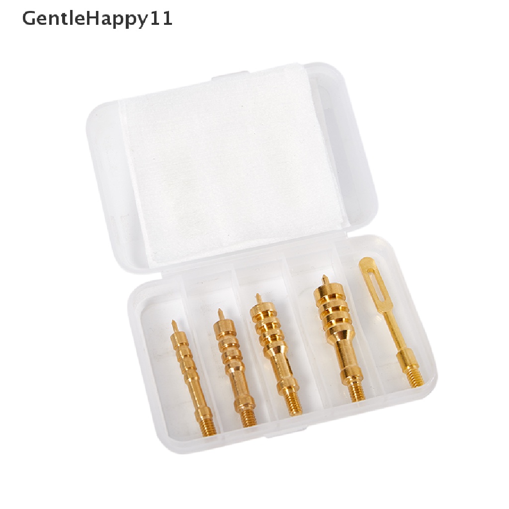 Gentlehappy 5pc/lot.22cal-.45cal Gun Cleaning Jags brush Kit Kuningan Solid Tombak Runcing Jags id