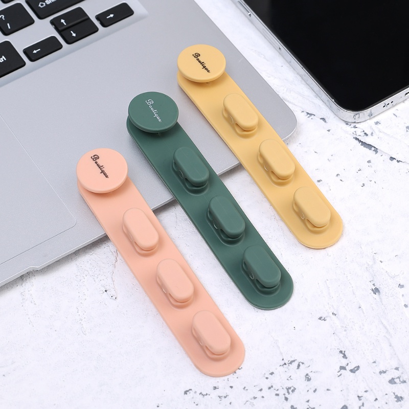 Klip Organizer Kabel Perekat Diri Silikon/Office Desktop Wire Manager Cord Holder/Earphone Line Tie Fixer USB Data Bobbin Winder