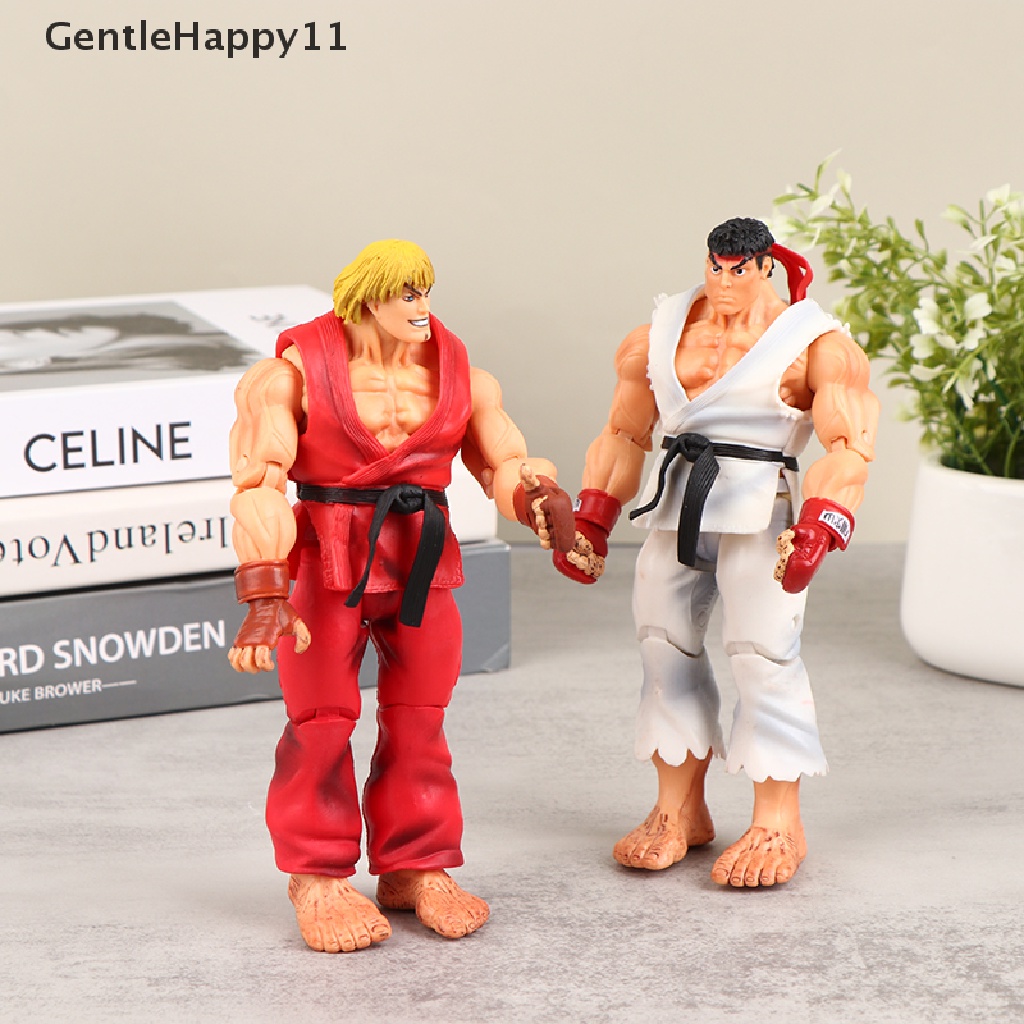 Gentlehappy Kawaii Street Fighter Anime Action Figure PVC Mainan Lucu Berdiri Hoshi Ryu Ken Masters Boneka Dekorasi Kamar Hadiah id