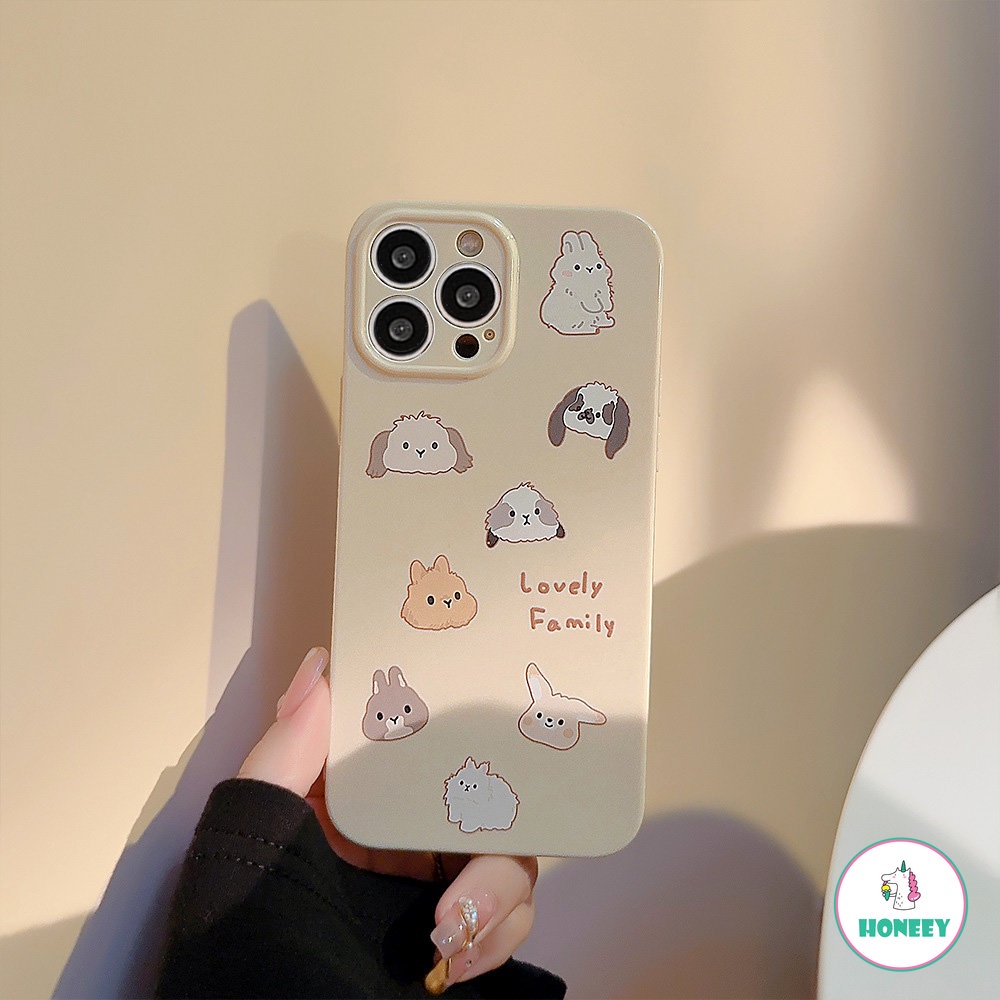 IPHONE Casing Ponsel Kartun Kartun Anak Anjing Kelinci Kucing Bunny Friends Lucu Untuk Iphone14 13 12 11 Pro Max14 Plus Case Kawaii Sweet Gloss Soft Cover