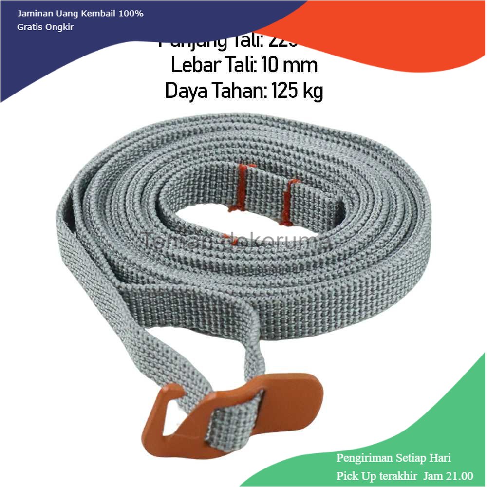 TD - RTG TaffGUARD Strap Pengikat Tas Camping Rope with Metal Quick Hook - BC098K