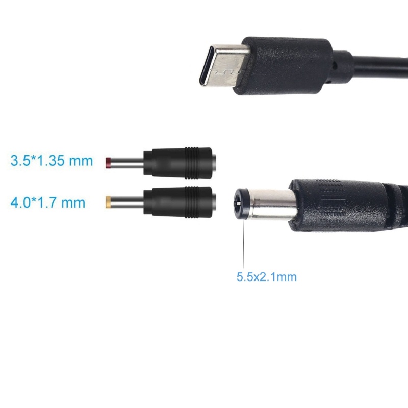 Cre USB C Type C to 5.5x2.1mm 3.5x1.35mm 4.0x1.7mm 9V PD Trigger Kabel Listrik