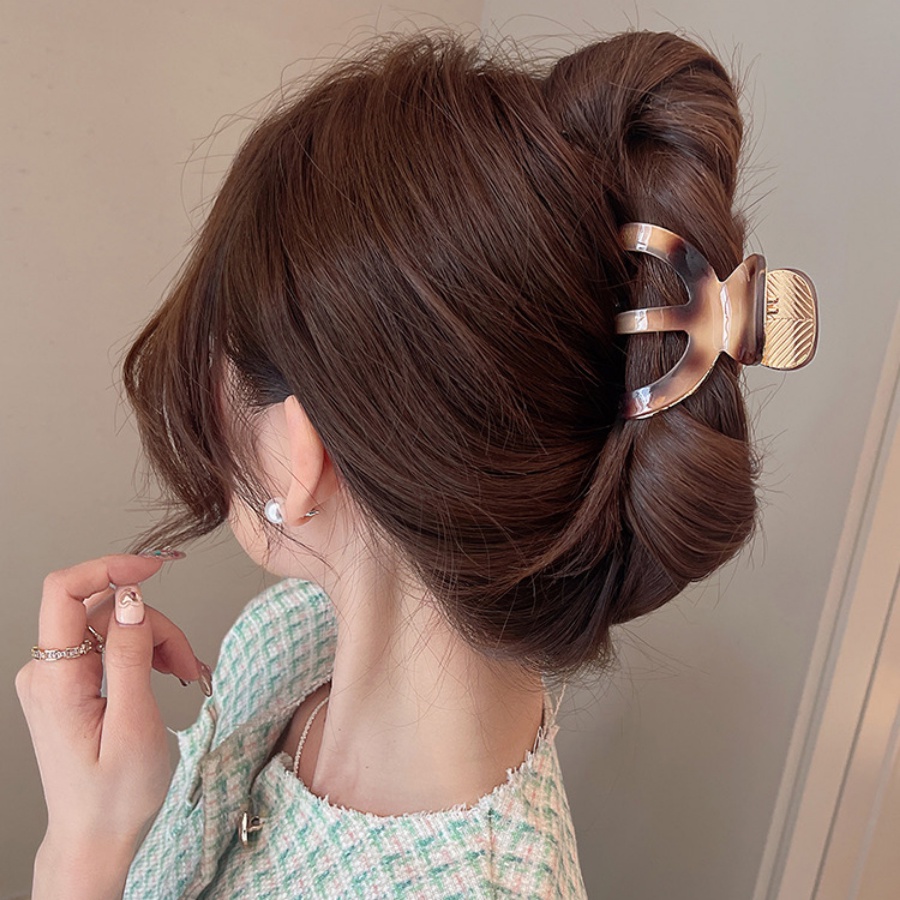 Vintage Logam Asam Asetat Rambut Klip Rambut Cakar Wanita Ponytail Holder Aksesoris Rambut