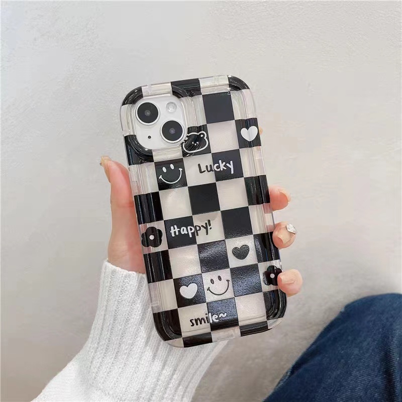 IPHONE Cocok Untuk Iphone11 14 14pro 14plus 13 13mini 13pro 13prm iPhone12 7Plus 8Plus Xr XS 13 12mini Pro Max Empat Sudut Casing Ponsel Transparan Tahan Guncangan