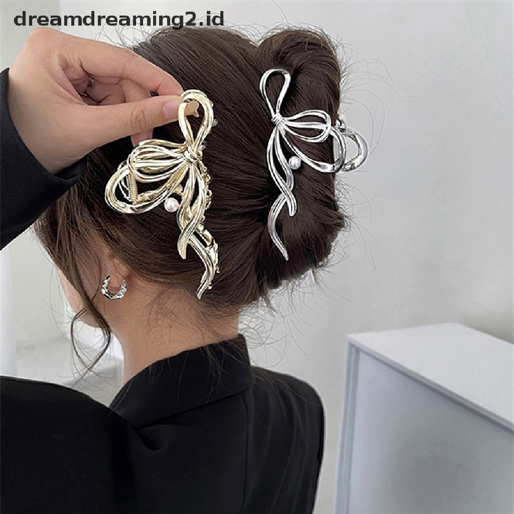 (dream) Ikat Kupu Klip Rambut Logam Hiu Klip Mutiara Rambut Cakar Wanita Jepit Gadis Jepit Rambut Aksesoris Rambut Hiasan Kepala//
