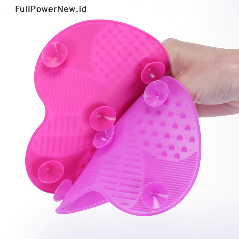 Power Silicone Makeup Brush Cleaner Scrubber Board Alas Pembersih Kosmetik Pad Cleaning ID
