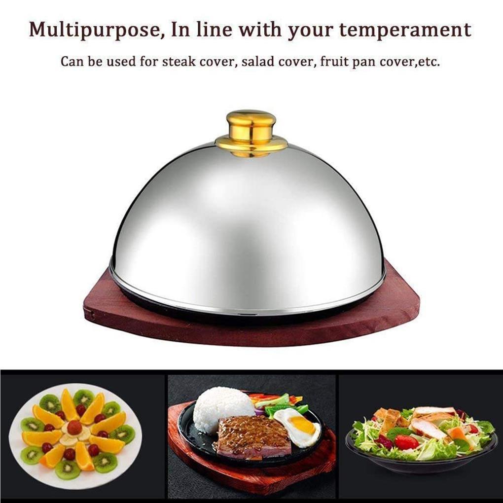 Cloche Food Cover Dome Serving Plate Dish Piring Makan Tahan Aus Tahan Air Tutup Arc Rumah Dapur Restoran Cafe