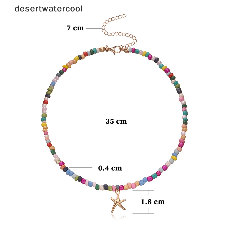 Deid Warna-Warni Manik Kecil Kupu-Kupu Bintang Liontin Choker Bohemia Kalung Wanita Perhiasan Martijn