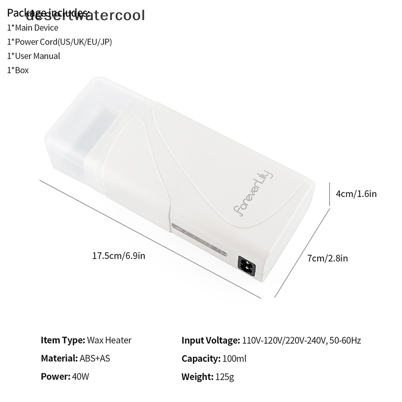 Deid Roll on Depilatory Hot Wax Warmer Heater Roller Mesin Penghilang Bulu Pakaian Elektrik Martijn