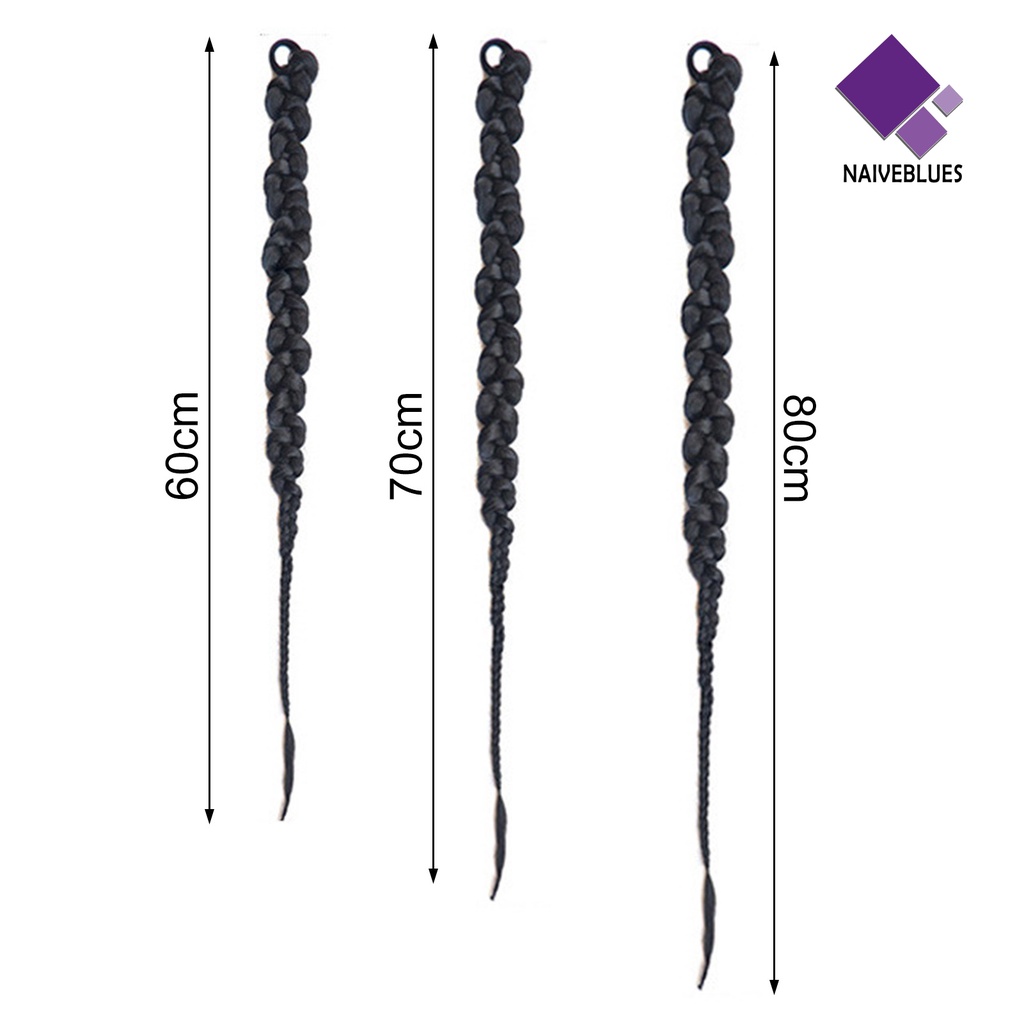 &lt; Naiveblues &gt; Wig Kepang Halus Realistis Natural Elastis Tali Rambut Hairs Styling Nyaman Dipakai Afrika