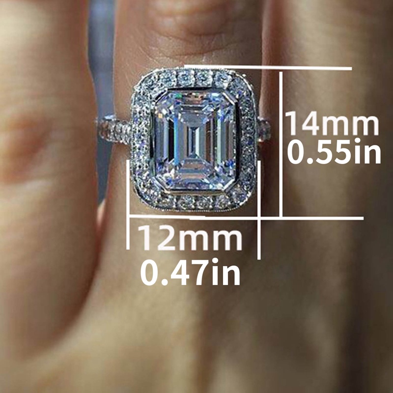 Fashion Cincin Kawin Wanita Modern Mewah Hias Kristal Cubic Zirconia Perhiasan Pesta Pertunangan Sederhana Dan Elegan